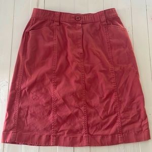 L.L. Bean Red Fade Classic Fit Skirt Women’s Size 10